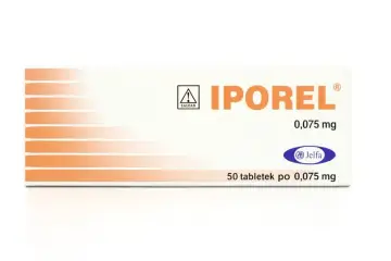 Opakowanie leku Iporel 0,075 mg, zawierające 50 tabletek.