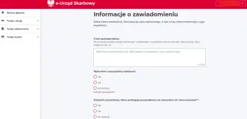Formularz e-Urzędu Skarbowego do złożenia zawiadomienia o popełnieniu czynu zabronionego. Jak napisać czynny żal do urzędu skarbowego? Wpisz treść zawiadomienia.