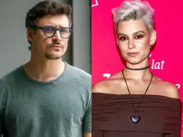 Pola Gonciarz i jej partner, uśmiechnięci, pozują do zdjęć.