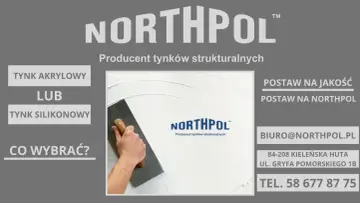 Ręka nakłada tynk strukturalny. Wybór: tynk akrylowy czy silikonowy? NORTHPOL.