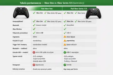 Porównanie padów Xbox One i Series X|S. Dowiedz się, jaki jest najnowszy Xbox i jego kontroler, który oferuje USB-C i lepszą ergonomię.
