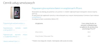 Czy w iSpot wymieniają baterie? Tak, oferują pogwarancyjną wymianę baterii w iPhone'ach. Ceny zaczynają się od 149 zł.