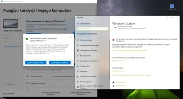 Komputer spełnia wymagania Windows 11. Sprawdź specyfikacje urządzenia, by dowiedzieć się więcej o aktualizacji.
