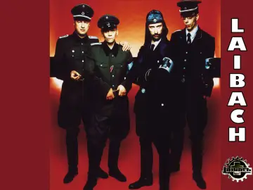 Laibach Warszawskie Dzieci w mundurach, prowokacyjna stylistyka zespołu.