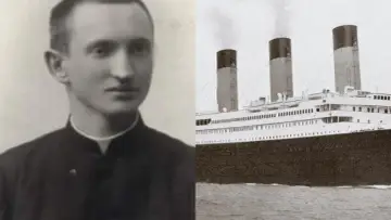 Młody ksiądz i majestatyczny statek, który zatonął w tragiczną noc, kiedy zatonął Titanic.