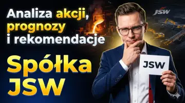 Analiza akcji, prognozy i rekomendacje dla spółki JSW. Mężczyzna w garniturze trzyma kartkę z logo JSW.