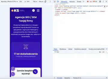 Strona agencji SEO/SEM z hasłem "Agencja SEO / SEM Twojej firmy". Pokazuje skutki ignorowania parametrów technicznych na rzecz miejsca w rankingu.