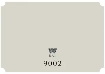 Jasnoszary odcień RAL9002 z logo i numerem 9002.