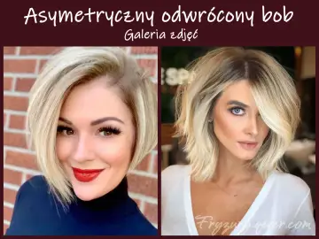 Dwie kobiety prezentują stylowy, asymetryczny bob. Fryzura ta dodaje charakteru i nowoczesności.