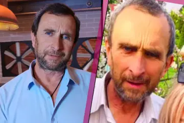 Tomasz Samborski na dwóch zdjęciach, w jasnej koszuli.