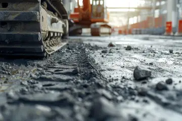 Gąsienice koparki na budowie. Sprawdź, jaka jest utwardzenie drogi cena za m2.