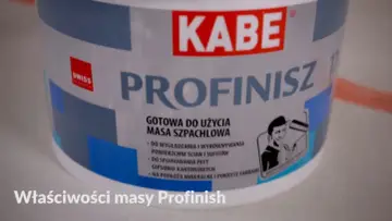 Gotowa do użycia masa szpachlowa KABE PROFINISZ. Idealna do wygładzania ścian i sufitów, do płyt gipsowo-kartonowych.