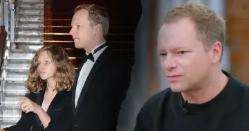 Matylda Stuhr i jej ojciec. Wizerunek ojca, który opowiada o chorobie, oraz córki na schodach.