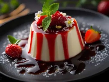 Panna cotta z truskawkami i sosem. Idealny deser, gdy szukasz prostego legumina przepisu.
