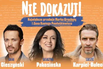 Rafał Cieszyński, Katarzyna Pakosińska i Staszek Karpiel-Bułecka wykonują przeboje Marka Grechuty.