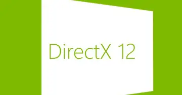 Zielony prostokąt z białym polem i napisem DirectX 12. Nowoczesna grafika, która zapowiada lepszą wydajność w grach.