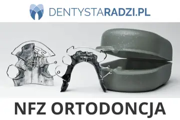 Aparat estetyczny ortodontyczny i jego pudełko. NFZ ortodoncja.