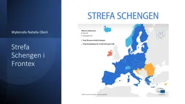 Mapa Europy pokazuje strefę Schengen. Grecja, jako kraj UE, jest w strefie Schengen, co widać na mapie.
