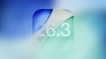 Abstrakcyjny wzór z cyframi 26.3, przypominający ikonę aplikacji na iOS 26.3.
