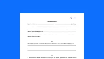 Umowa o dzieło, kluczowy dokument dla rozliczeń i podatku. Określa strony i przedmiot zlecenia.