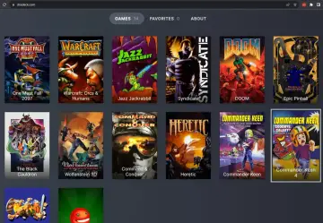 Gry z epoki DOS, takie jak Doom, Warcraft i Commander Keen, dostępne dzięki DOSBox.