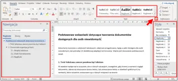 Wybierz styl "Nagłówek 1" z panelu Style, aby prawidłowo sformatować nagłówek i zacząć tworzyć akapit w Wordzie.