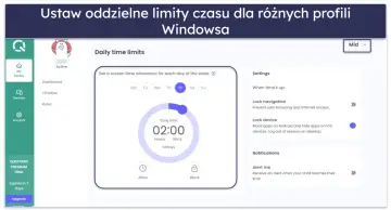 Aplikacja do kontroli rodzicielskiej pozwala ustawić limity czasu ekranu dla dzieci, np. 2 godziny w piątek.