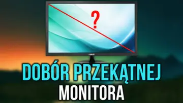Jak zmierzyć cale monitora? Czerwona linia i znak zapytania na ekranie sugerują wybór przekątnej monitora.