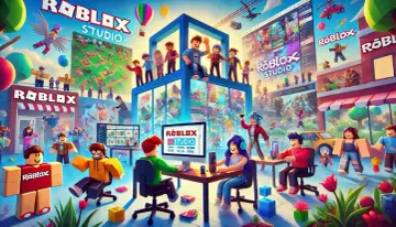 Roblox, platforma do tworzenia gier, istnieje od 2006 roku. Na obrazie widzimy wesołych awatarów bawiących się i tworzących w wirtualnym świecie.