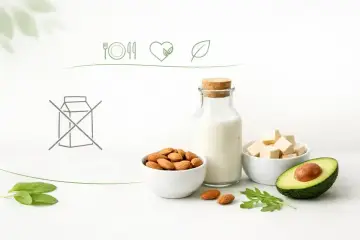Wybierając dieta bez nabiału, sięgnij po mleko migdałowe, tofu, awokado i orzechy.