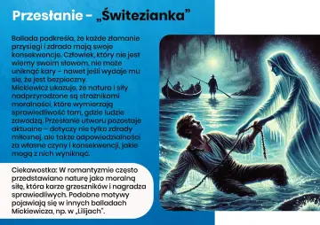 Świtezianka streszczenie: nadprzyrodzona istota wciąga mężczyznę do wody, przypominając o konsekwencjach złamanej przysięgi.