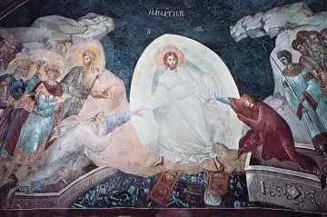 Zmartwychwstały Chrystus wyciąga rękę do Adama i Ewy, wyrywając ich z otchłani. To wizja, która zainspirowała koncepcję czyśćca.