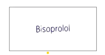 Napis "Bisoprolol" na białym tle. Może to być nazwa leku, np. Bisocard 2,5.