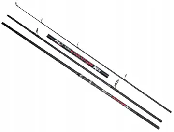 Trzy wędki karpiowe FL Carp Evolution X-3, każda o długości 3.9m i mocy 3.5lbs, gotowe na wielkie połowy.