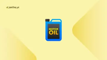 Niebieski kanister z napisem "MOTOR OIL" symbolizuje oznaczenia oleju silnikowego.