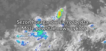 Chmury burzowe na zdjęciu satelitarnym, gdzie może powstać nowy cyklon. Sezon huraganów nabiera tempa.