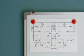 Plan 1. piętra z wymiarami pomieszczeń. Pomocne przy pisaniu podania o mieszkanie.