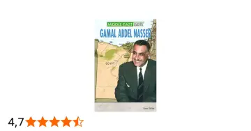 Gamal Abdel Nasser, drugi prezydent Egiptu, uśmiecha się na tle mapy Bliskiego Wschodu.