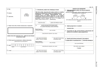 Formularz wniosku o paszport, sekcja 11: podpis osoby, która zostanie zamieszczony w paszporcie.
