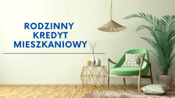 Rodzinny kredyt mieszkaniowy: zielone fotele, rośliny i dekoracje tworzą przytulne wnętrze.