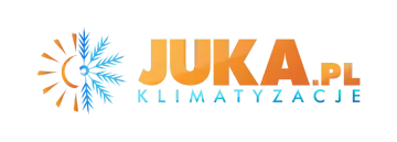 Logo z symbolem słońca i płatka śniegu, z napisem "KLIMATYZACJE.PL".