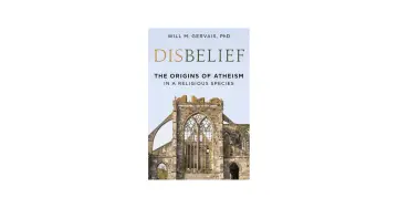 Okładka książki "Disbelief: The Origins of Atheism in a Religious Species" z ruinami katedry. Dzieło dla każdego, kto zastanawia się nad tym, czy jest ateistą.