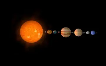 Słońce i planety Układu Słonecznego: Merkury, Wenus, Ziemia, Mars, Jowisz, Saturn, Uran, Neptun. Poznaj nazwy planet!