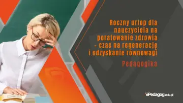 Zmęczona nauczycielka z bólem głowy. Roczny urlop dla poratowania zdrowia to czas na regenerację i odzyskanie równowagi. Pedagogika.