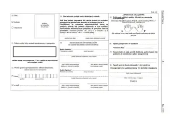 Formularz wniosku o paszport, sekcja "Oświadczenie" zawiera informację, czy na Maltę potrzebny paszport.