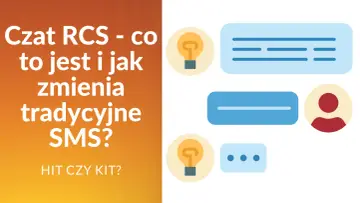 Czat RCS rewolucjonizuje SMS, oferując nowe możliwości komunikacji. Ikony symbolizują pomysły i rozmowy.
