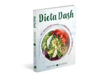 Książka "Dieta Dash" z przepisami na zdrowe posiłki. Pomaga zredukować wagę i obniżyć ciśnienie.