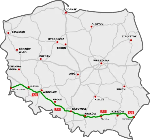 Autostrada A4 skąd dokąd – pełna trasa i najważniejsze miasta