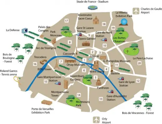 Mapa atrakcji Paryża - łatwe planowanie zwiedzania bez stresu