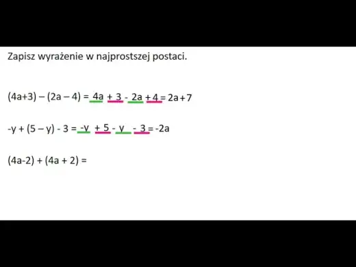Jak uprościć wyrażenia algebraiczne i zapisać je w najprostszej postaci